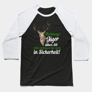 Jäger über 50 lustiges Geschenk Baseball T-Shirt